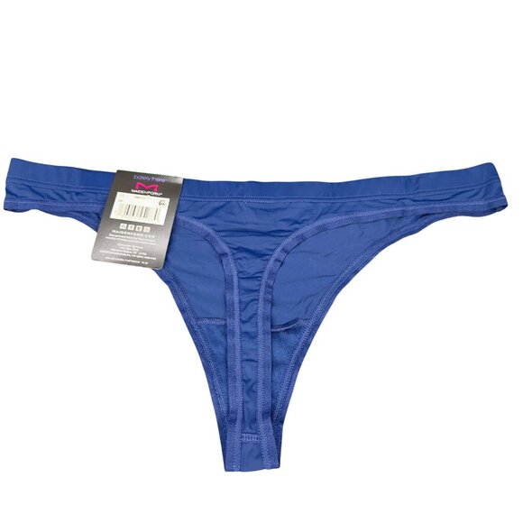 Maidenform Womens Size Large 7 Panty Thong Barely There Invisible Look Blue New - Picture 2 of 9